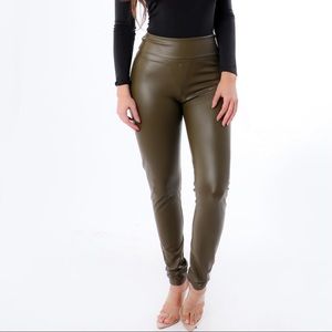 Vegan leather leggings